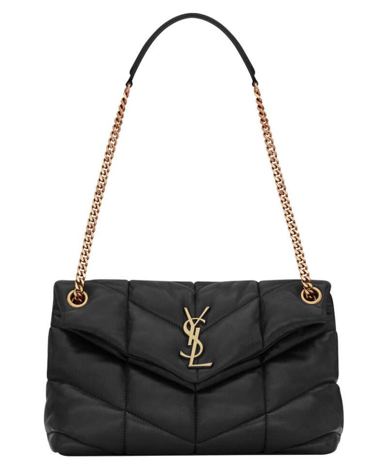 Saint Laurent Loulou Puffer Small Bag In Quilted Lambskin Black